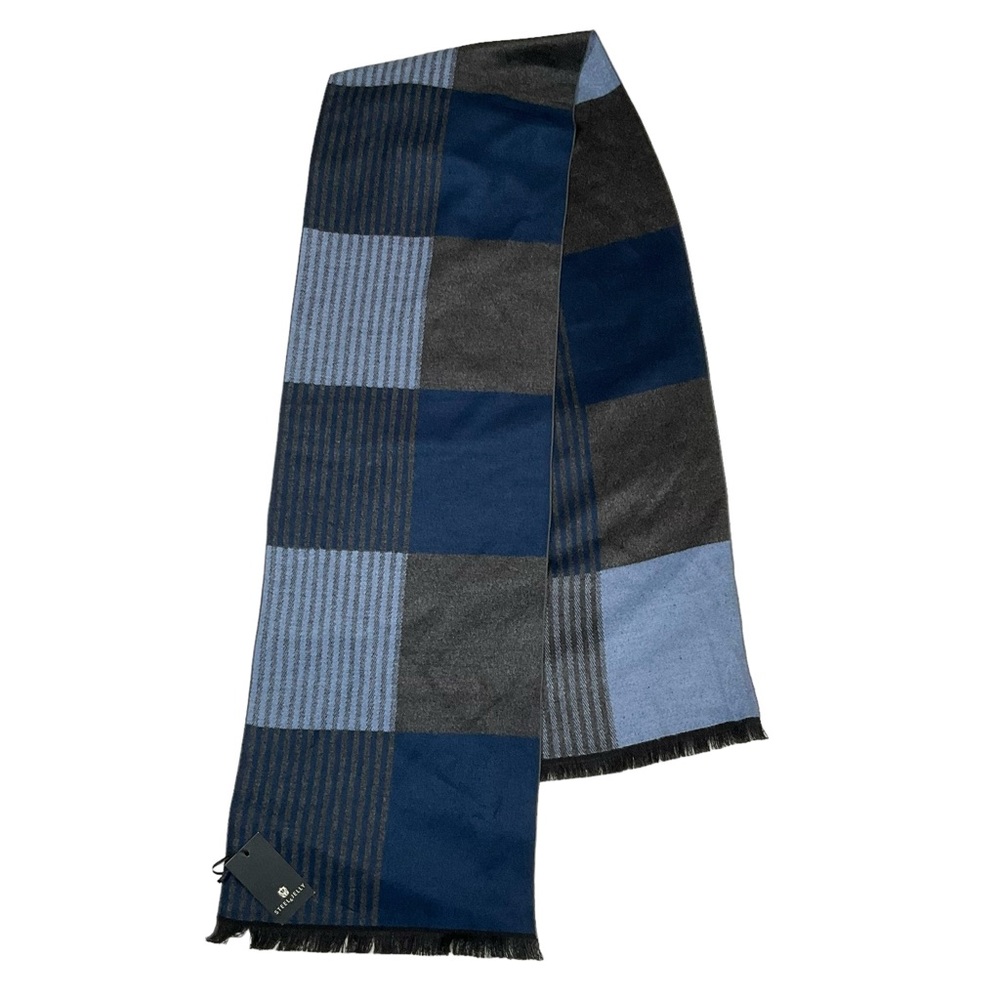 NWT Steel & Jelly Winter Scarf Blue Grey Dressy Warm Soft Classic